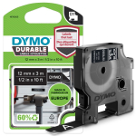Markeerimisteip DYMO D1 DURABLE 12mm, valge mustal