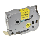 Kleepkirjalint TZE-641 18mm, must/kollane