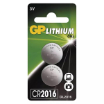 Patarei GP CR2016 liitium 2-pakk