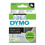 Kleepkirjalint DYMO D1 12mm, sinine/valge