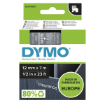 Markeerimisteip DYMO D1 STANDARD 12 mm, valge l&auml;bipaistval taustal