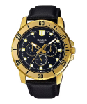 K&auml;ekell CASIO MTPVD300GL1EU 45 mm meeste, must/kuldne