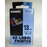 Originaal kleepkirjalint CASIO XR-18BU1 18mm, must/sinine