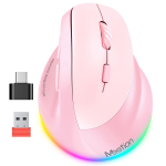 Juhtmevaba ergonoomiline hiir MEETION BTM010R, roosa