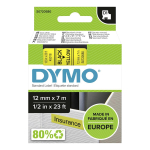 Originaal kleepkirjalint DYMO D1 12 mm, must/kollane