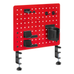 M&auml;ngurite lauaorganisaator POWERTON ERGO PEGBOARD lauakinnitusega, punane