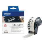 Etiketirull BROTHER DK-22211 29 mm x 15,24 m, must valgel taustal