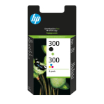 Tindikassettide komplekt HP 300 2-pakk, must/kolmev&auml;rviline