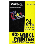 Kleepkirjalint CASIO XR-24YW1 24mm, must/kollane