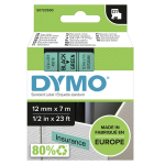Kleepkirjalint DYMO D1 12mm, must roheline