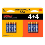 Patareid KODAK MAX SUPER AAA 8-pakk
