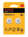 Patarei KODAK MAX CR2430 liitium, 2 tk