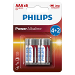 Patarei PHILIPS AAA leeliseline 6-pakk