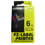 Kleepkirjalint CASIO XR-6YW1 6mm, must/kollane