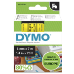 Markeerimisteip DYMO D1 STANDARD 6 mm, must kollasel taustal