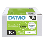 Kleepkirjalint DYMO D1 9mm 10-pakk, must/valge