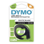 Kleepkirjalint DYMO LETRATAG 12 mm, must/valge