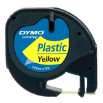 Originaal kleepkirjalint DYMO LETRATAG 12 mm, must/kollane