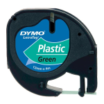 Kleepkirjalint DYMO LetraTag 12mm x 4m, must tekst/roheline p&otilde;hi