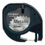 Kleepkirjalint DYMO LetraTag metallik 12mm x 4m, must/h&otilde;bedane