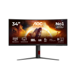 Monitor AOC CU34G4 34" kumer m&auml;ngurimonitor, must/punane