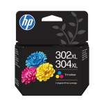 Tindikassett HP 302XL/304XL kolmev&auml;rviline