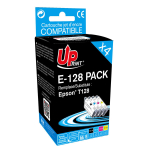 Tindikassettide komplekt UPRINT E-128 PACK, must/ts&uuml;aan/magenta/kollane