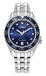 K&auml;ekell CITIZEN FE6160-57L naistele 35,4 mm, hall/sinine