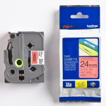 Kleepkirjalint BROTHER TZE-451 24mm, must tekst/punane taust