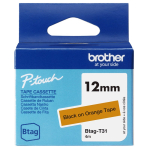 Markeerimisteip BTAG-T31 12 mm x 4 m, must oranžil taustal
