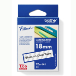 Kleepkirjalint BROTHER TZE-141 18mm, must/l&auml;bipaistev