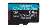 M&auml;lukaart KINGSTON CANVAS GO! PLUS 64 GB MicroSD, must/t&uuml;rkiis