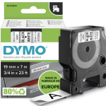 Kleepkirjalint DYMO D1 45803 19mm x 7 m, must/valge