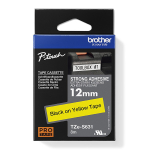 Kleepkirjalint BROTHER TZE-S631 12mm, must/kollane
