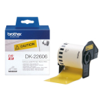 Etiketirull BROTHER DK-22606 62 mm x 15,24 m, must kollasel taustal