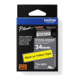 Kleepkirjalint BROTHER TZE-S651 24mm, must/kollane