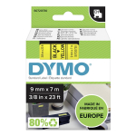 Kleepkirjalint DYMO D1 9mm, must/kollane