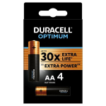 Patarei DURACELL OPTIMUM AA 4-pakk