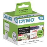 Kleebisetiketid DYMO LW 54 x 70 mm, valge