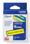 Kleepkirjalint BROTHER TZE-621 9mm, must/kollane