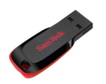 SanDisk Cruzer Blade 32GB USB 2.0 m&auml;lm&auml;luri must punane