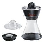 Bosch MCP72GPB citrus press, Plastic, Stainless steel, Black, Transparent