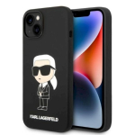 Karl Lagerfeld KLHMP14MSNIKBCK Silicone Ikonik Magsafe Case iPhone 14 Plus / 15 Plus jaoks 6,7" / must