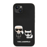 Karl Lagerfeld MagSafe vedelsilikon Karl ja Choupette &uuml;mbris iPhone 14 Plus jaoks / must