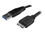 StarTech.com 3m 10ft Slim USB 3.0 A Micro B kaabel M/M - Mobile Charge Sync USB 3.0 Micro B kaabel nutitelefonidele ja tahvelarvutitele (USB3AUB3MS...