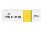 MediaRange 16GB USB 2.0 Flash Drive Valge Kollane