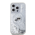 Karl Lagerfeld vedelate h&otilde;bedaste Karl ja Choupette peadega MagSafe &uuml;mbris iPhone 15 Pro Max jaoks / l&auml;bipaistev