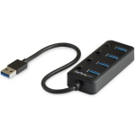StarTech.com 4 Port USB 3.0 Hub, USB-A to 4x USB 3.0 Type-A eraldi On/Off portide L&uuml;lititest, SuperSpeed 5Gbps USB 3.1/USB 3.2 Gen 1, USB Bus P