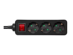 DELTACO GT-0362 3-pin pistiku riba 16A must 5m