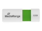 MediaRange 32GB USB 2.0 flash drive, roheline valge